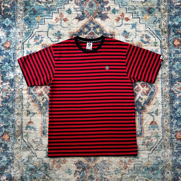 Aape NWT Striped Logo T-shirt Large - Picture 1 of 8